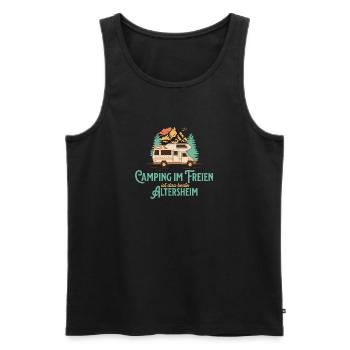 Camping Im Freien Ist Das Bessere Altersheim - Männer Premium Bio Tank Top - Schwarz - Vorne - Michal (187cm)