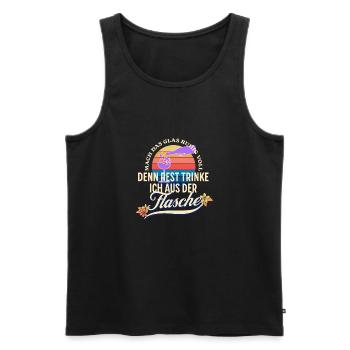 Lustiger Weintrinker Spruch wein Liebhaber - Männer Premium Bio Tank Top - Schwarz - Vorne - Michal (187cm)