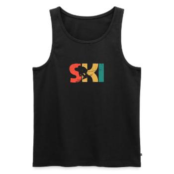 Distressed Look Skiing Winter sports lovers - Men's Premium Organic Tank Top - black - Front - AI Model Male 178 light (178cm)