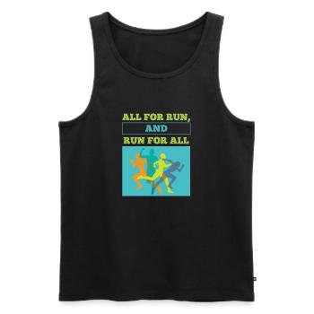Lustiges Marathon Läufer Laufen Cross Country - Männer Premium Bio Tank Top - Schwarz - Vorne - Michal (187cm)