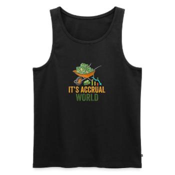 C’est drôle que Comptabilité d’exercice World Accountant - Débardeur bio Premium Homme - noir - Devant - AI Model Male 178 light (178cm)