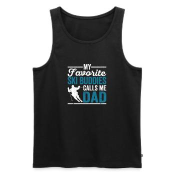 Fun Skiing Father's Day My Favorite Ski - Men's Premium Organic Tank Top - black - Front - AI Model Male 178 light (178cm)