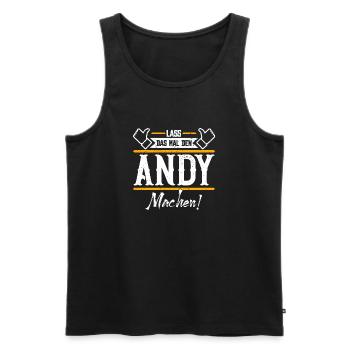 Andy Geschenkidee Geschenk Geburtstag - Männer Premium Bio Tank Top - Schwarz - Vorne - Michal (187cm)