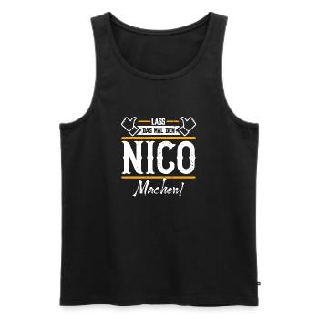 Nico Geschenkidee Geschenk Geburtstag - Männer Premium Bio Tank Top - Schwarz - Vorne - Michal (187cm)