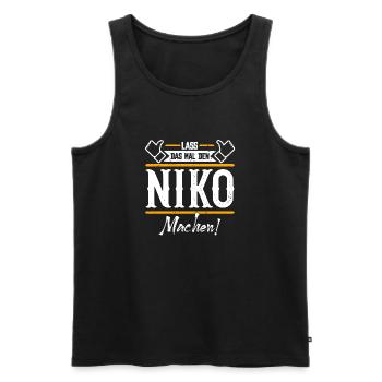 Niko Geschenkidee Geschenk Geburtstag - Männer Premium Bio Tank Top - Schwarz - Vorne - Michal (187cm)