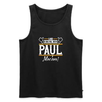 Paul Geschenkidee Geschenk Geburtstag - Männer Premium Bio Tank Top - Schwarz - Vorne - Michal (187cm)