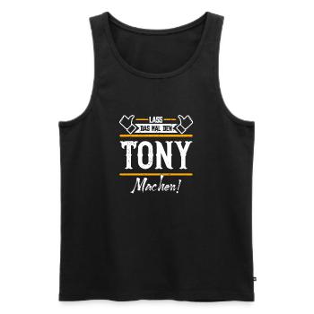 Tony Geschenkidee Geschenk Geburtstag - Männer Premium Bio Tank Top - Schwarz - Vorne - Michal (187cm)