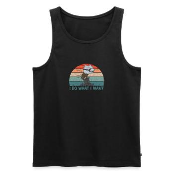 Ich mache was ich will Lustig Ski Katzenliebhaber - Männer Premium Bio Tank Top - Schwarz - Vorne - Michal (187cm)