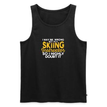 Ich mag falsch liegen, aber ich bin ein Skilehrer - Männer Premium Bio Tank Top - Schwarz - Vorne - Michal (187cm)