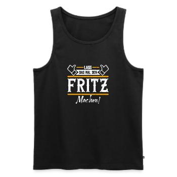 Fritz Geschenkidee Geschenk Geburtstag - Männer Premium Bio Tank Top - Schwarz - Vorne - Michal (187cm)