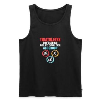 Triathletes Don't Get Old Swim Cycle Run Triathl - Männer Premium Bio Tank Top - Schwarz - Vorne - Michal (187cm)