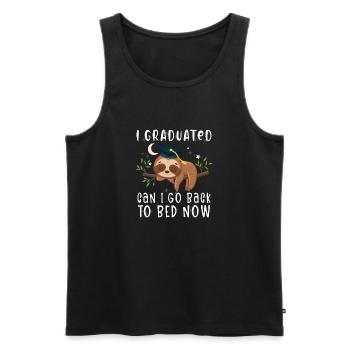 I Graduated Can I Go Back To Bed Now Funny Lazy - Men's Premium Organic Tank Top - black - Front - AI Model Male 178 light (178cm)