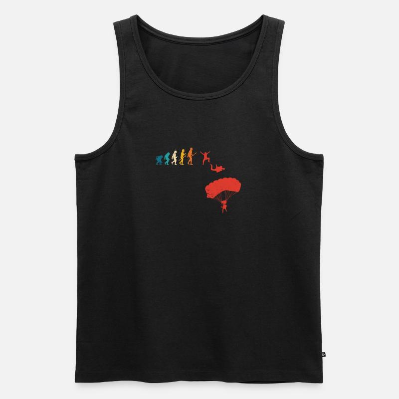Fallschirmspringen Evolution des Menschen - Männer Premium Bio Tank Top - Schwarz