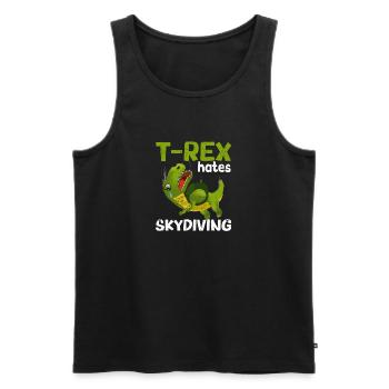 T-Rex déteste le parachutisme Drôle de parachute - Débardeur bio Premium Homme - noir - Devant - Michal (187cm)