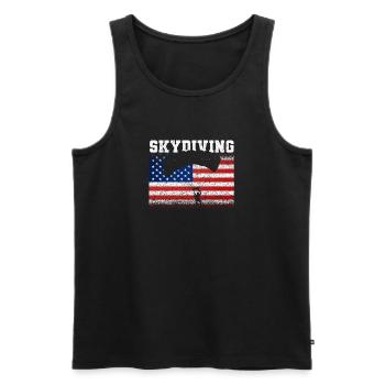 American Parachutist Parachute Jumping - Men's Premium Organic Tank Top - black - Front - Michal (187cm)