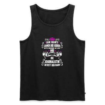 Journalistin T witziges Spruch Motiv Journalistin - Männer Premium Bio Tank Top - Schwarz - Vorne - Michal (187cm)