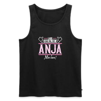 Anja Geschenkidee Geschenk Geburtstag - Männer Premium Bio Tank Top - Schwarz - Vorne - AI Model Male 178 light (178cm)