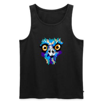emu art shirt - Männer Premium Bio Tank Top - Schwarz - Vorne - AI Model Male 178 light (178cm)