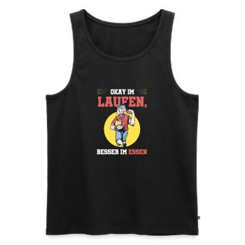 Lustiges Marathon Läufer Laufen Cross Country - Männer Premium Bio Tank Top - Schwarz - Vorne - Michal (187cm)