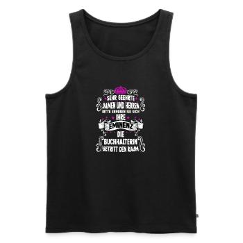 Buchhalterin T witziges Spruch Motiv Buchhalterin - Männer Premium Bio Tank Top - Schwarz - Vorne - Michal (187cm)
