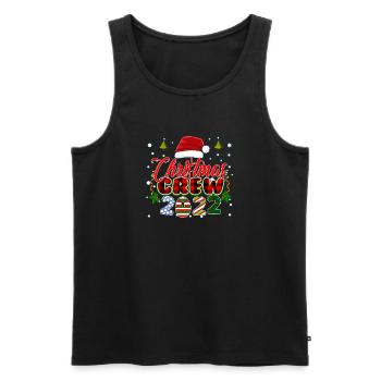 Christmas 2022 - Cute Funny Christmas Pajama Famil - Men's Premium Organic Tank Top - black - Front - AI Model Male 178 light (178cm)