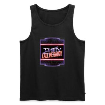 blague enfants humour meilleure déclaration blagues geek - Débardeur bio Premium Homme - noir - Devant - AI Model Male 178 light (178cm)