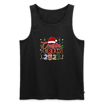 Christmas Design for Cousins Matching Xmas Pajama - Men's Premium Organic Tank Top - black - Front - AI Model Male 178 light (178cm)