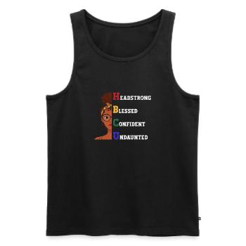 Hbcu Clothing Historic Black College - Men's Premium Organic Tank Top - black - Front - AI Model Male 178 light (178cm)