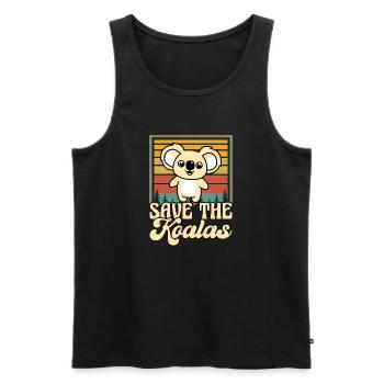 Save The Koalas Animal Australia Bear Animal Lover - Men's Premium Organic Tank Top - black - Front - AI Model Male 178 light (178cm)
