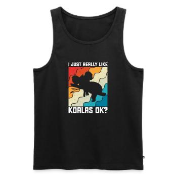 I Just Really Like Koalas Ok Koala Gift - Men's Premium Organic Tank Top - black - Front - Michal (187cm)