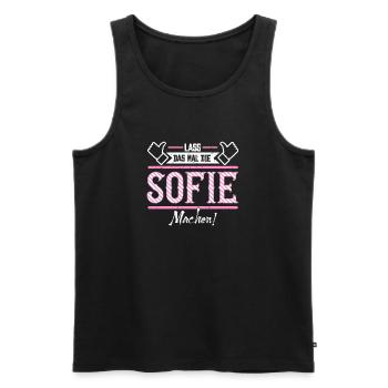 Sofie Geschenkidee Geschenk Geburtstag - Männer Premium Bio Tank Top - Schwarz - Vorne - Michal (187cm)