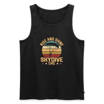 Funny Skydiving Lover Fallschirm Rise And Shine - Männer Premium Bio Tank Top - Schwarz - Vorne - Michal (187cm)