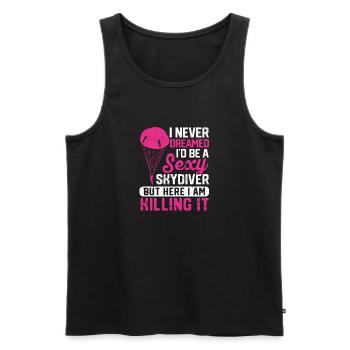 I never dreamed of a sexy parachute - Men's Premium Organic Tank Top - black - Front - Michal (187cm)