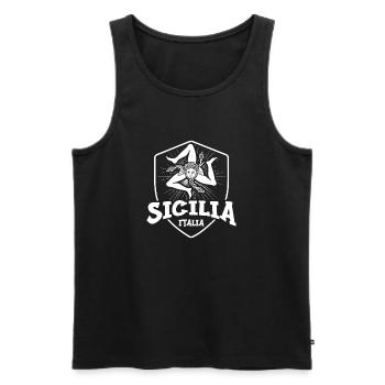 Sizilien flagge Sizilien Palermo Italien - Männer Premium Bio Tank Top - Schwarz - Vorne - Michal (187cm)
