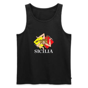 Sizilien flagge Sizilien Palermo Italien - Männer Premium Bio Tank Top - Schwarz - Vorne - Michal (187cm)