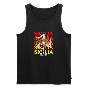Sizilien flagge Sizilien Palermo Italien - Männer Premium Bio Tank Top - Schwarz - Vorne - AI Model Male 178 light (178cm)