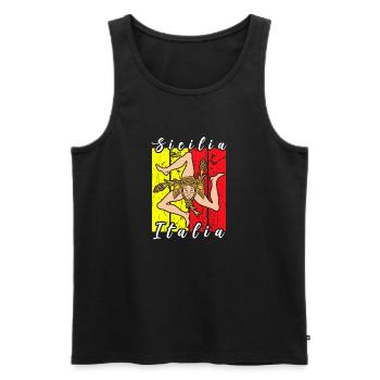 Sizilien flagge Sizilien Palermo Italien - Männer Premium Bio Tank Top - Schwarz - Vorne - AI Model Male 178 light (178cm)
