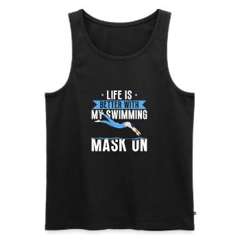 Schimmer Schwimmen Life Is Better With My - Männer Premium Bio Tank Top - Schwarz - Vorne - AI Model Male 178 light (178cm)