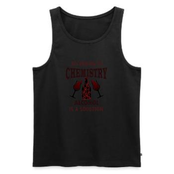 According to chemistry, alcohol is a solution - Men's Premium Organic Tank Top - black - Front - Michal (187cm)