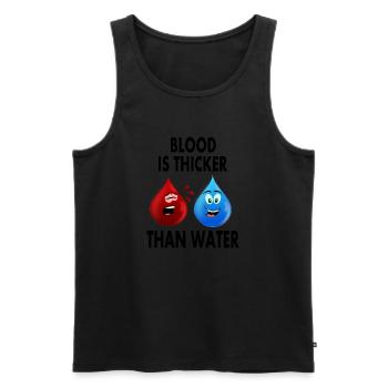 Blood is thicker than water - Men's Premium Organic Tank Top - black - Front - AI Model Male 178 light (178cm)