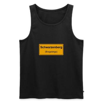 Schwarzenberg Erzgebirge Ortsschild - Männer Premium Bio Tank Top - Schwarz - Vorne - Michal (187cm)