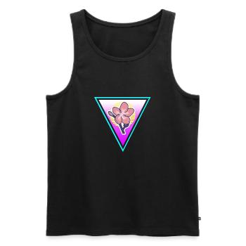 Rétro Sakura Bloom Flower Vapor Wave Designs - Débardeur bio Premium Homme - noir - Devant - AI Model Male 178 light (178cm)