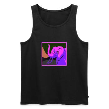 Awesome Elephant Lover Vapor Wave Designs - Débardeur bio Premium Homme - noir - Devant - AI Model Male 178 light (178cm)