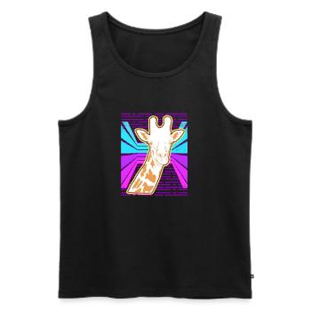 Awesome Giraffe Lover Vapor Wave Designs - Débardeur bio Premium Homme - noir - Devant - AI Model Male 178 light (178cm)