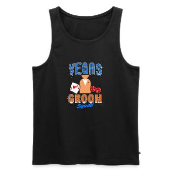 Vegas Groom Squad Retro Vegas Wedding T-Shirt - Männer Premium Bio Tank Top - Schwarz - Vorne - Michal (187cm)