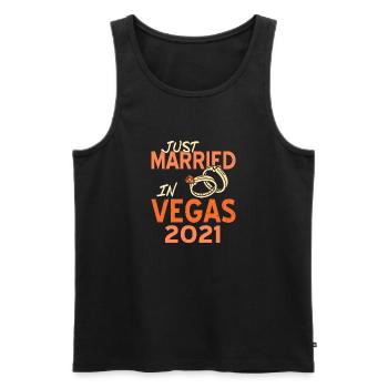 Just Married In Vegas 2021 Retro Vegas Wedding - Männer Premium Bio Tank Top - Schwarz - Vorne - Michal (187cm)