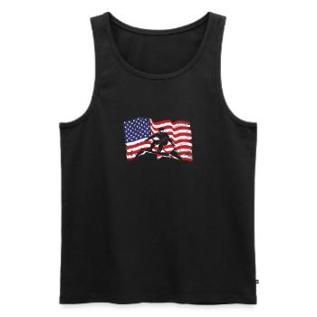 USA Sport Snowboarding American Flag Snow - Men's Premium Organic Tank Top - black - Front - Michal (187cm)