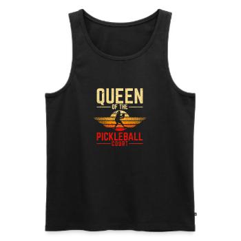 Pickleball Paddle Pickleball Court Queen Retro Vin - Men's Premium Organic Tank Top - black - Front - AI Model Male 178 light (178cm)