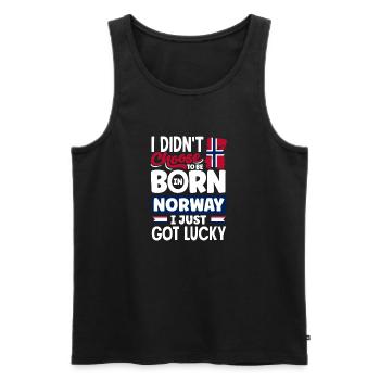 Norway Norwegian Norway Flag I Just Got Lucky - Men's Premium Organic Tank Top - black - Front - Michal (187cm)