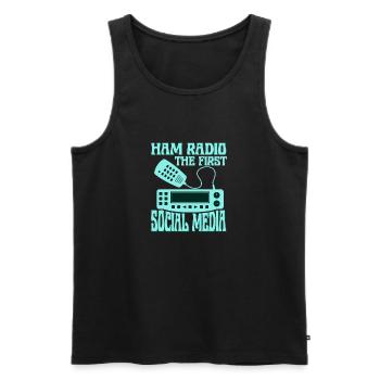 Ham Radio The First Social Media Operator Amateur - Männer Premium Bio Tank Top - Schwarz - Vorne - Michal (187cm)